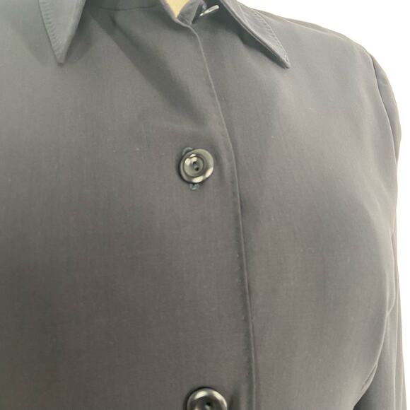 MaxMara Longline Coat Navy Blue Wool Blazer Classic Career Minimalist Size 12 - Picture 7 of 16